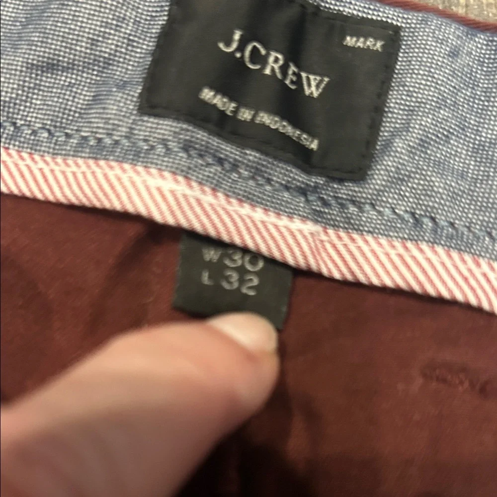 J. Crew Men's Chinos in Burgundy 30